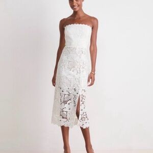 Vineyard Vines Strapless White Lace Dress